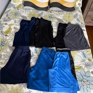 Set of Athletic Shorts in Blue, Black, and Gray (12/14, 14/16, 16/18)
